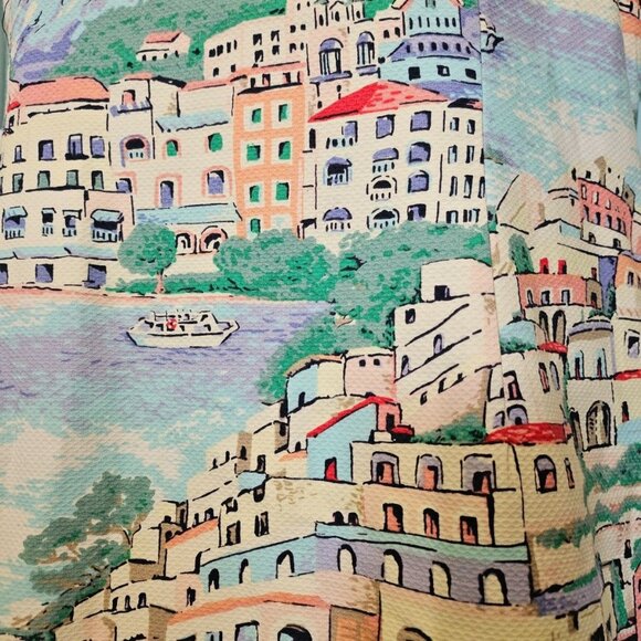 Talbots Sleeveless Shift Dress 10P Scenic Village Italy City Lined Prep Cruise - Picture 6 of 10